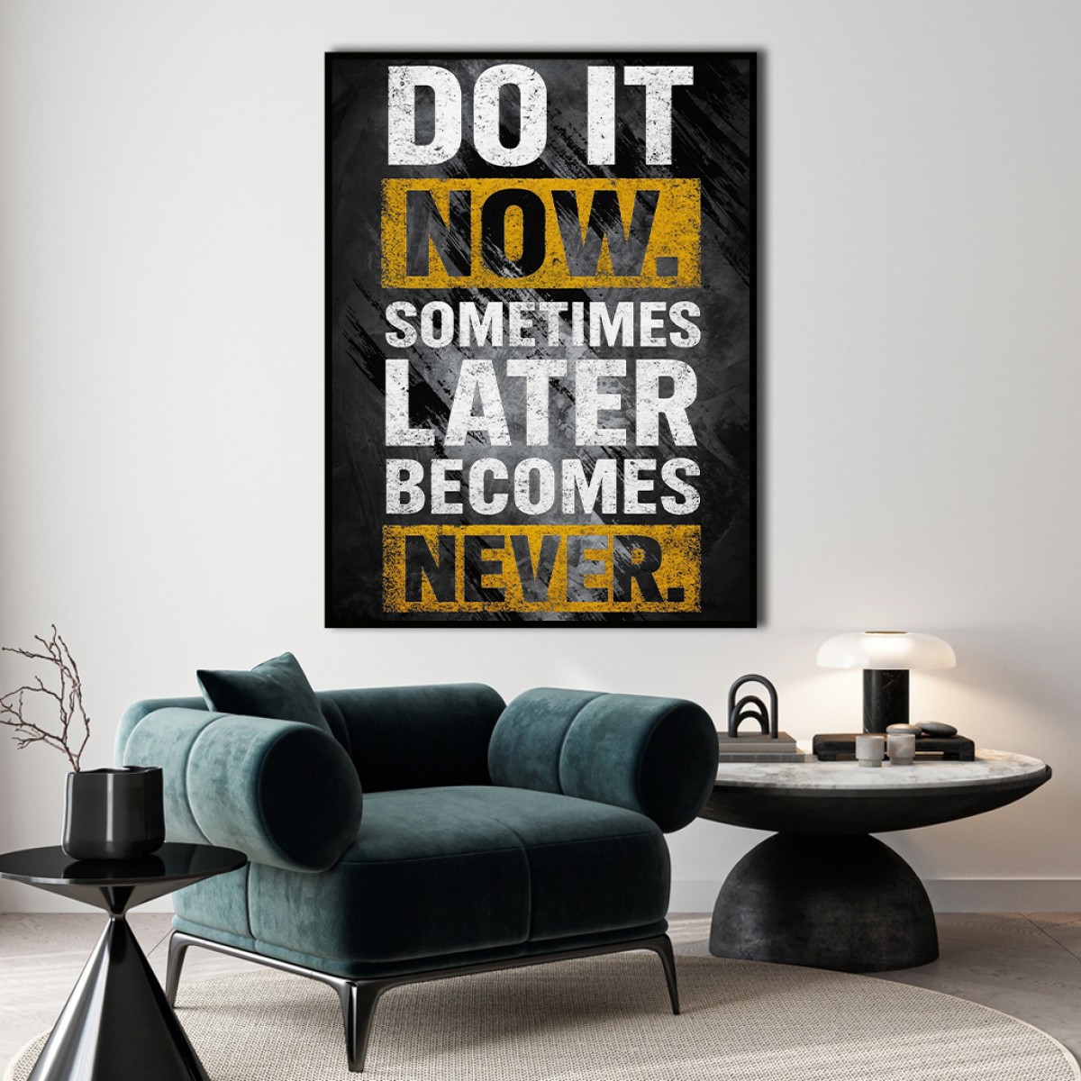 Grunge Typography "Do It Now" Motivational Canvas Art