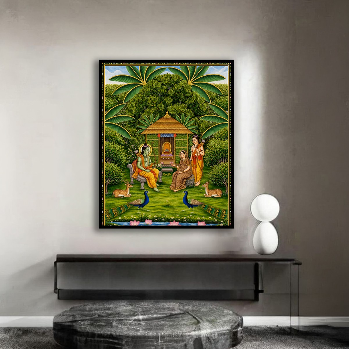 Traditional Ram Darbar Forest Exile Canvas Painting